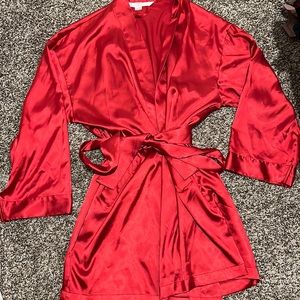 NWOT Red Satin Robe Victorias Secret